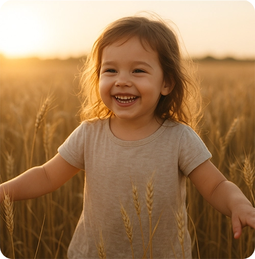enfant qui court dans les champs de blé