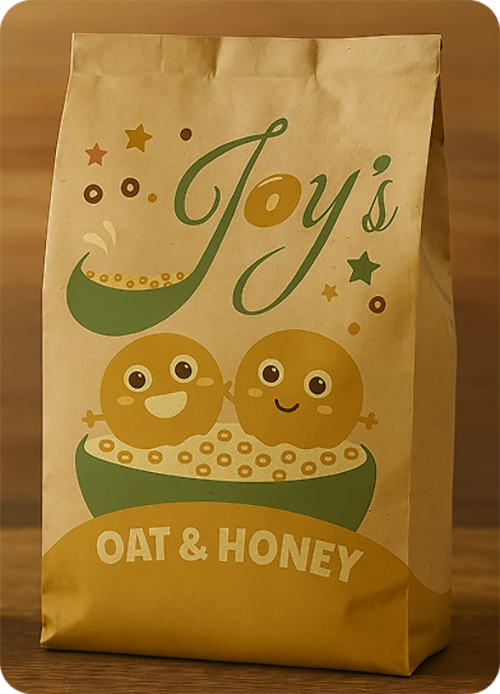 packaging des céréales Avoine et miel