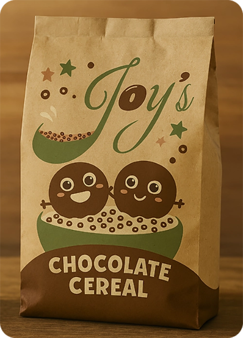 packaging des céréales au chocolat